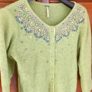 Wool beaded cardigan